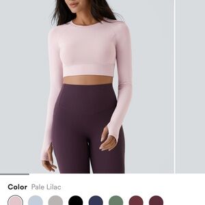 HALARA Pale Lilac Long Sleeve Crop Top
